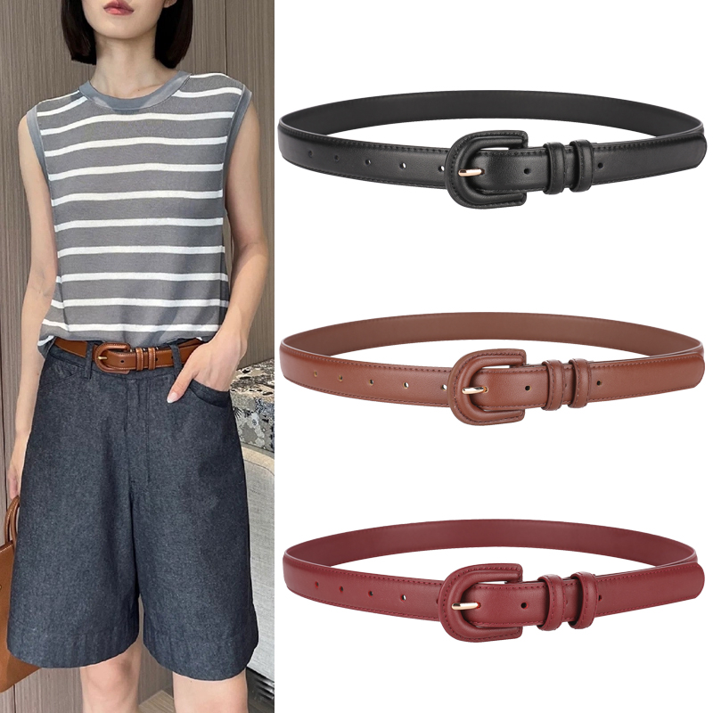 Belt Buckle Blank - หรูหราสีCandy Cowhideเข็มขัดผู้หญิงการออกแบบหัวเข็มขัดสบายๆกางเกงยีนส์เสื้อแจ็คเก็ตคุณภาพเข็มขัดผู้หญิง