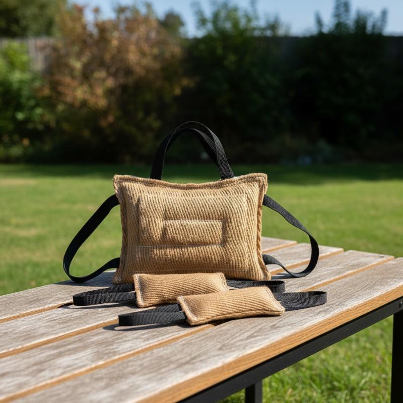 Leatherwork Training - หมอนฝึกสุนัขกัดเล่น ของเล่นกลางแจ้งแบบมีหูจับ สำหรับสุนัขทุกสายพันธุ์ สำหรับฝึกเล่นดึงดึง ฝึกกัด