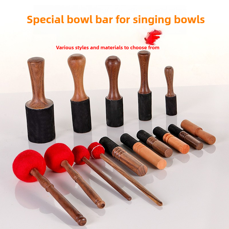 Leatherwork Mallet - เนปาลทิเบตร้องเพลงชามอุปกรณ์เสริม Handmade ไม้พีชห่อหนัง Mallet ขายส่ง