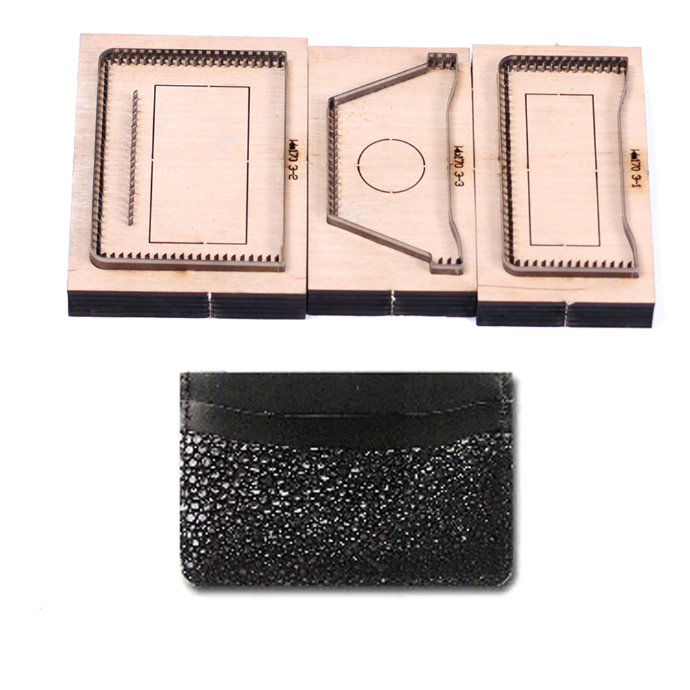Leatherwork Templates - การ์ดหัตถกรรมเครื่องหนังแบบทำมือกระเป๋าเก็บบัตรง่ายๆแม่พิมพ์มีดตัดตายแม่แบบชุดอุปกรณ์แกะสลักด้วยมือ