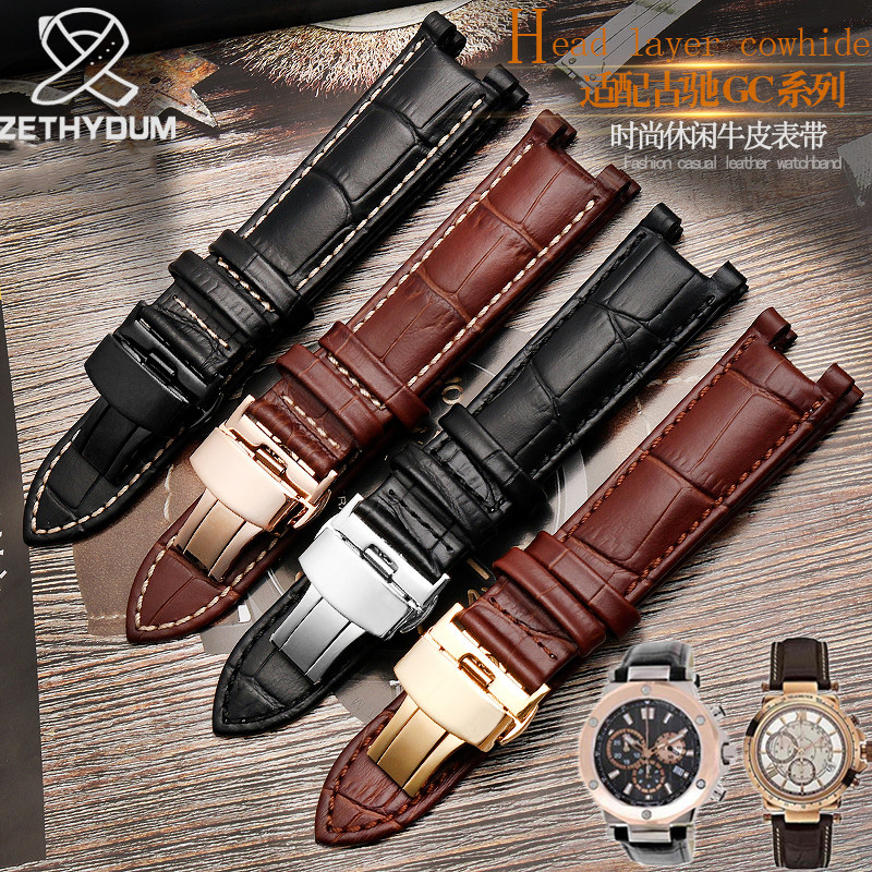 Belt Buckle Blank - สายนาฬิกาหนังแท้สําหรับ GC 22*13 มม.20*11 มม.Notched สายสแตนเลสผีเสื้อหัวเข็มขัดผู้ชายและผู้หญิงนาฬิกาเข็มขัด