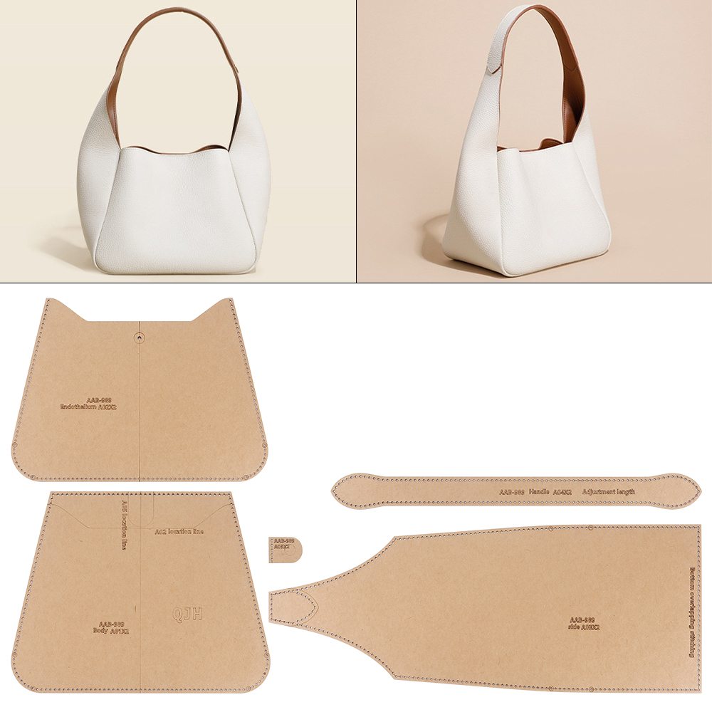 Leatherwork Templates - ชุดแพทเทิร์นกระดาษเย็บผ้า DIY 1 ชุด, แผ่นกระดาษคราฟท์สำหรับตัดเย็บด้วยมือ สำหรับทำกระเป๋าหนัง/กระเป๋าใส่ถังน้ำ/กระเป๋าสะพาย