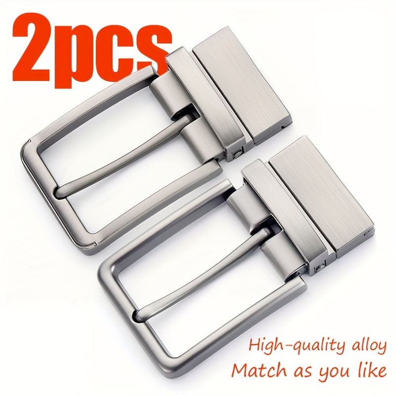 Belt Buckle Blank - หัวเข็มขัดโลหะผสมแบบหมุนได้ 1/2 ชิ้น ผ่านกระบวนการขัดแบบด้าน เหมาะสำหรับเข็มขัดที่มีความกว้าง 3.3-3.4