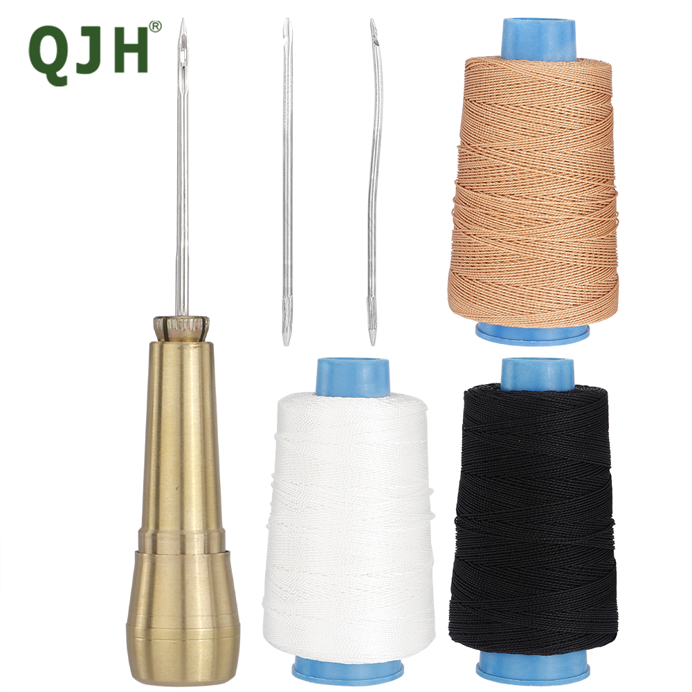 Leatherwork Needles - ผ้าใบหนังเย็บ Awl เข็มทองแดง,300 m สายไนลอนสําหรับ Handmade