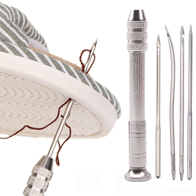 Leatherwork Needles - หนังเย็บ Awl ชุดเปลี่ยนได้รองเท้ามัลติฟังก์ชั่ซ่อมชุดเครื่องมือ Punch เย็บเข็ม DIY