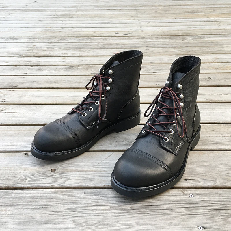 Leatherwork Tools - รองเท้าผู้ชายใหม่รองเท้าแบรนด์หรู Vintage Men รองเท้าหนังวัว Goodyear Welted