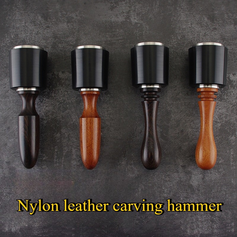 Rivet Setter Tool - 190/195 มม.หนังแกะสลักค้อนหนังทําเครื่องมือ DIY Leathercraft แกะสลักตัดอุปกรณ์เสริมไม้ Handle