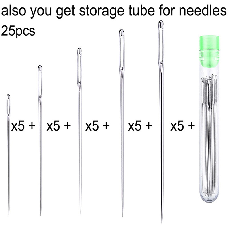 ชุดเข็มเย็บผ้าขนาดใหญ่25ชิ้นเข - Leatherwork Needles บทวิจารณ์และราคา