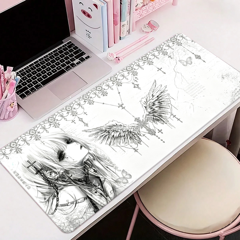 แผ่นรองเมาส์หนังสีดำสีขาวอะนิเ - Leatherwork Table บทวิจารณ์และราคา